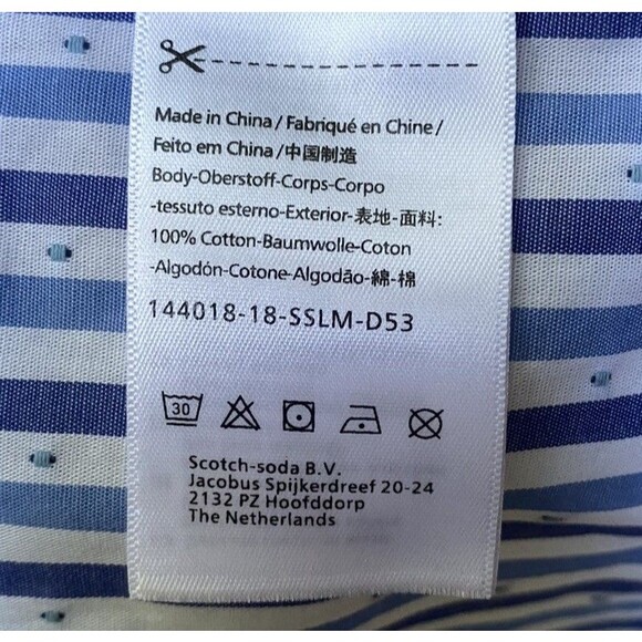 Chic Bardot Blouse Blue White Stripe Off Shoulder Smocked Tie Sleeve Top S - Picture 13 of 16